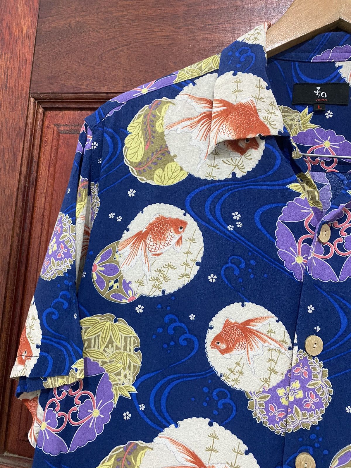 Rayon Japanese Brand Koi Fish Shirt Made Japan - 6