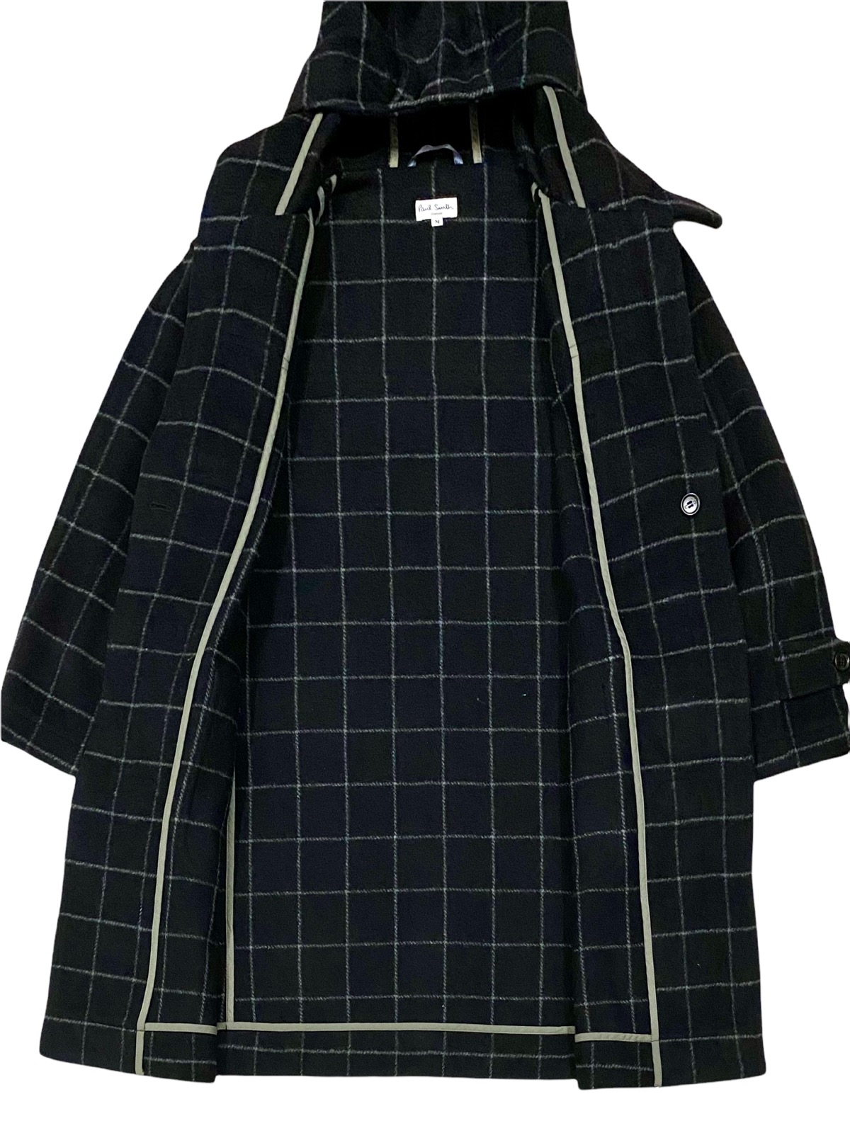 VINTAGE PAUL SMITH LONDON WOOL DUFFLE CHECK COATS UNISEX - 12