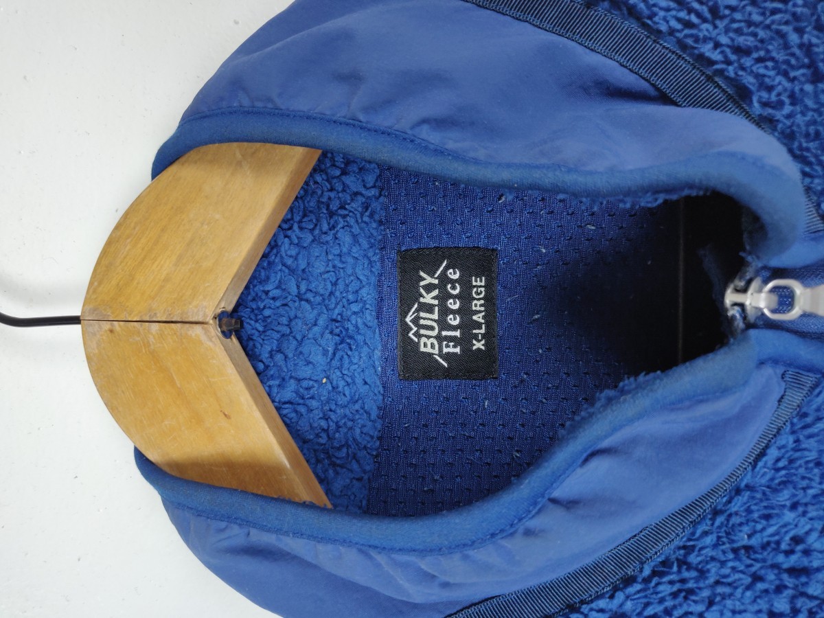 Blue - Retro X Deep Pile Fleece Pullover Jacket Sweater - 7