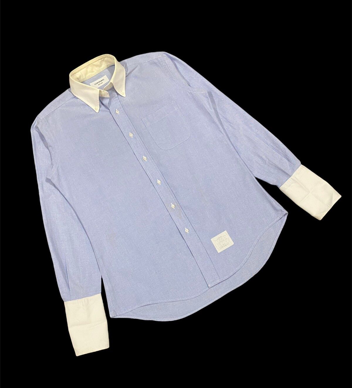 Authentic🔥Thom Browne Blue Oxford Button Down Shirt Size 3 - 2
