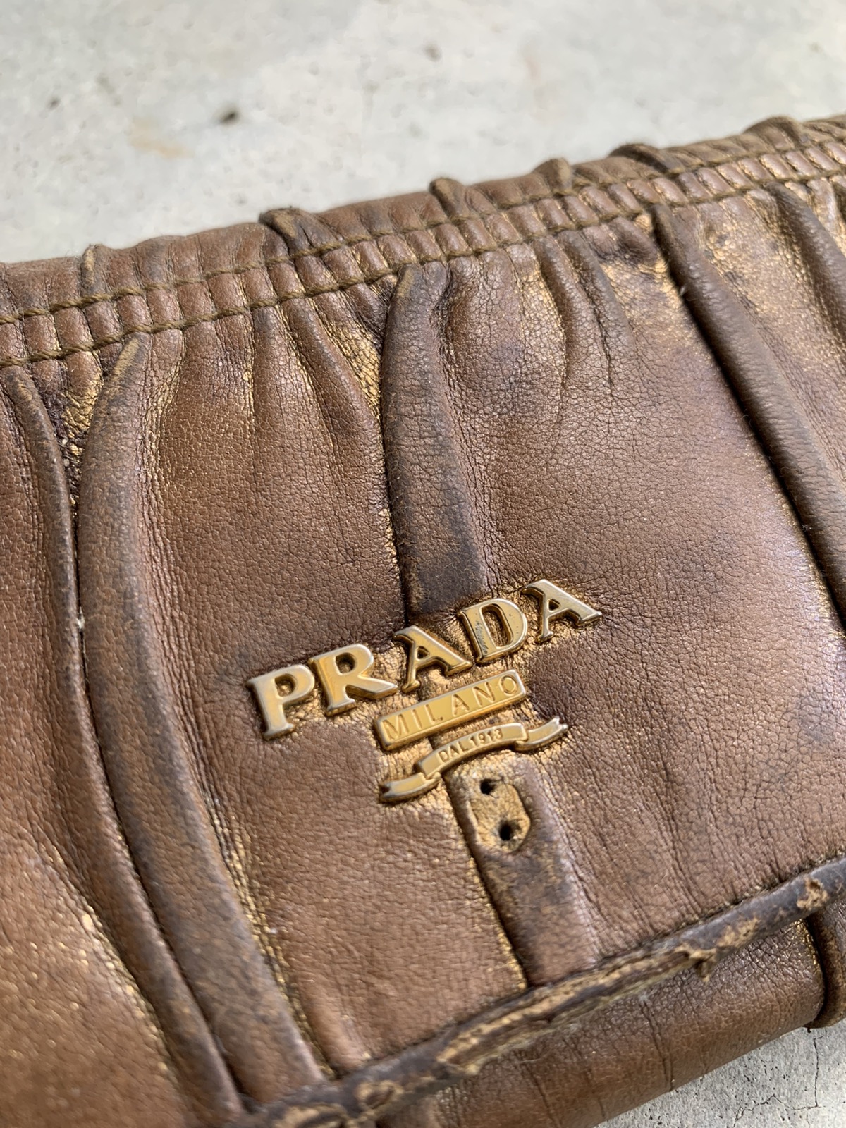 Thrased Distressed Prada Wallet Purse - 2