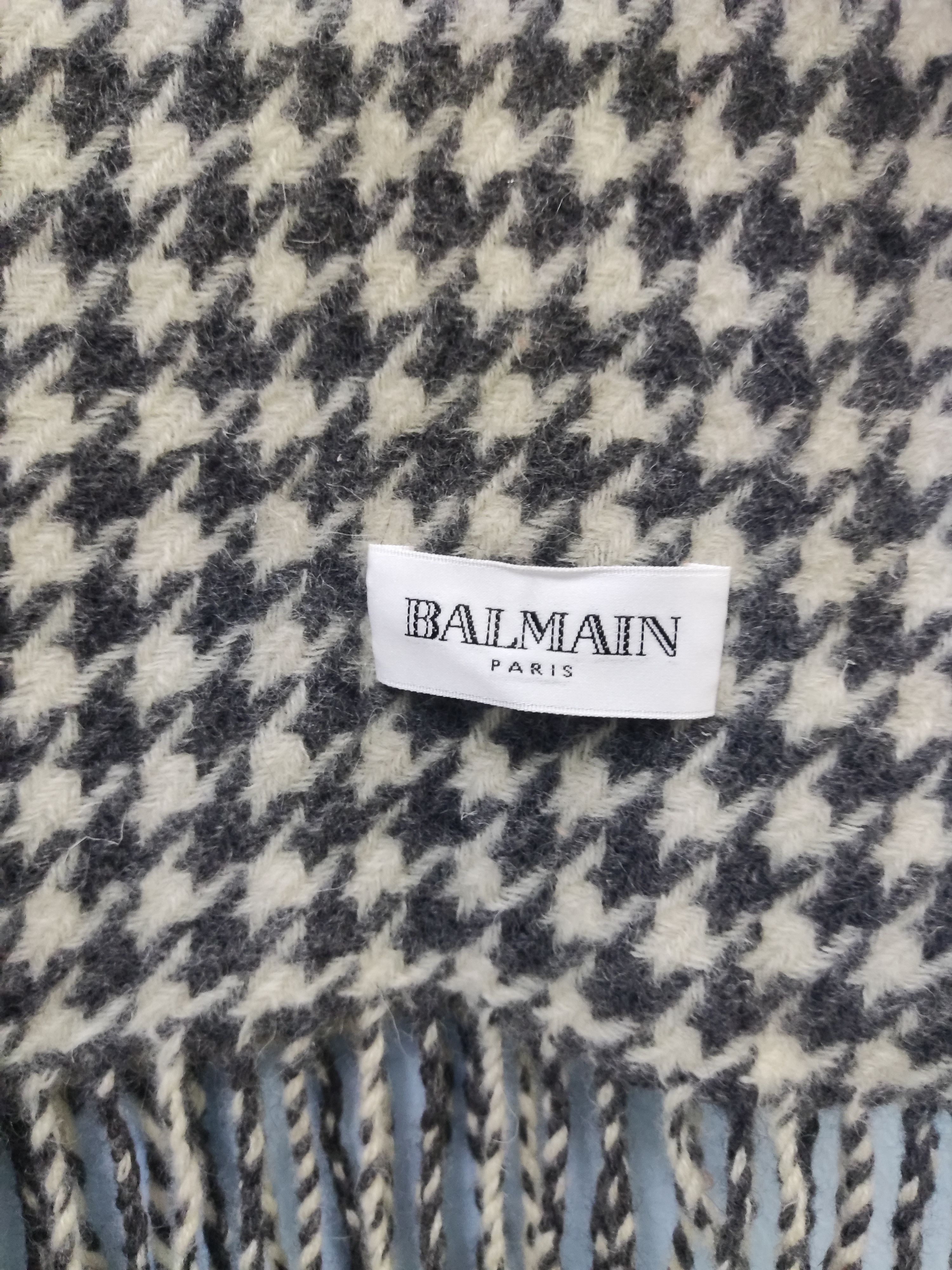 Vintage balmain wool scarf muffler neckscarf neck wear - 4