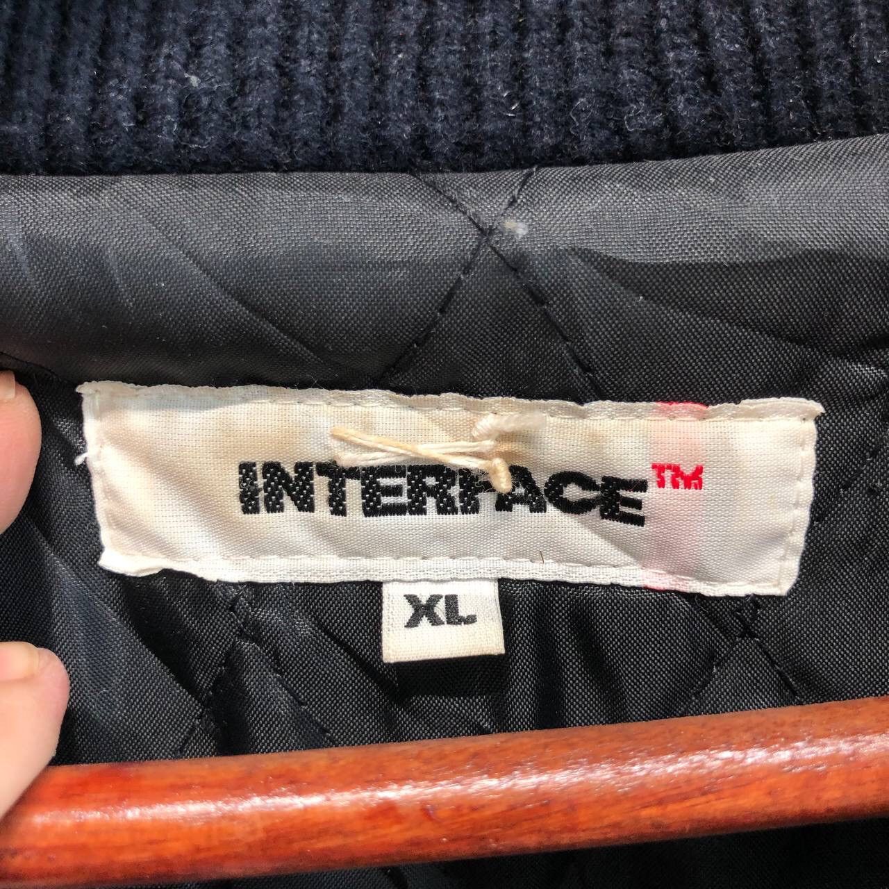 Vintage - Interface Clan Black Big Logo Varsity Jacket - 11