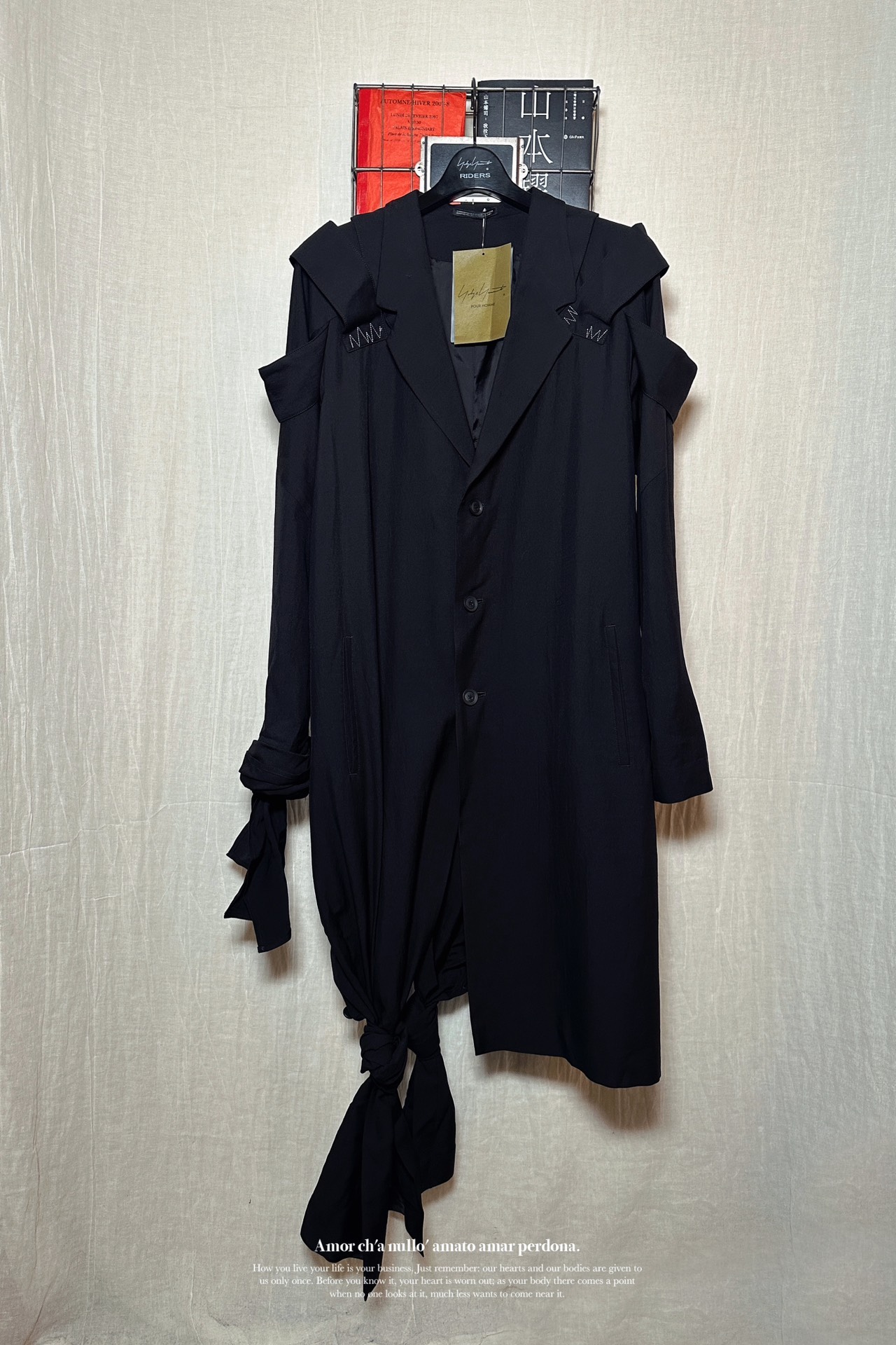 Yohji Yamamoto 24ss show knotted draped coat - 2