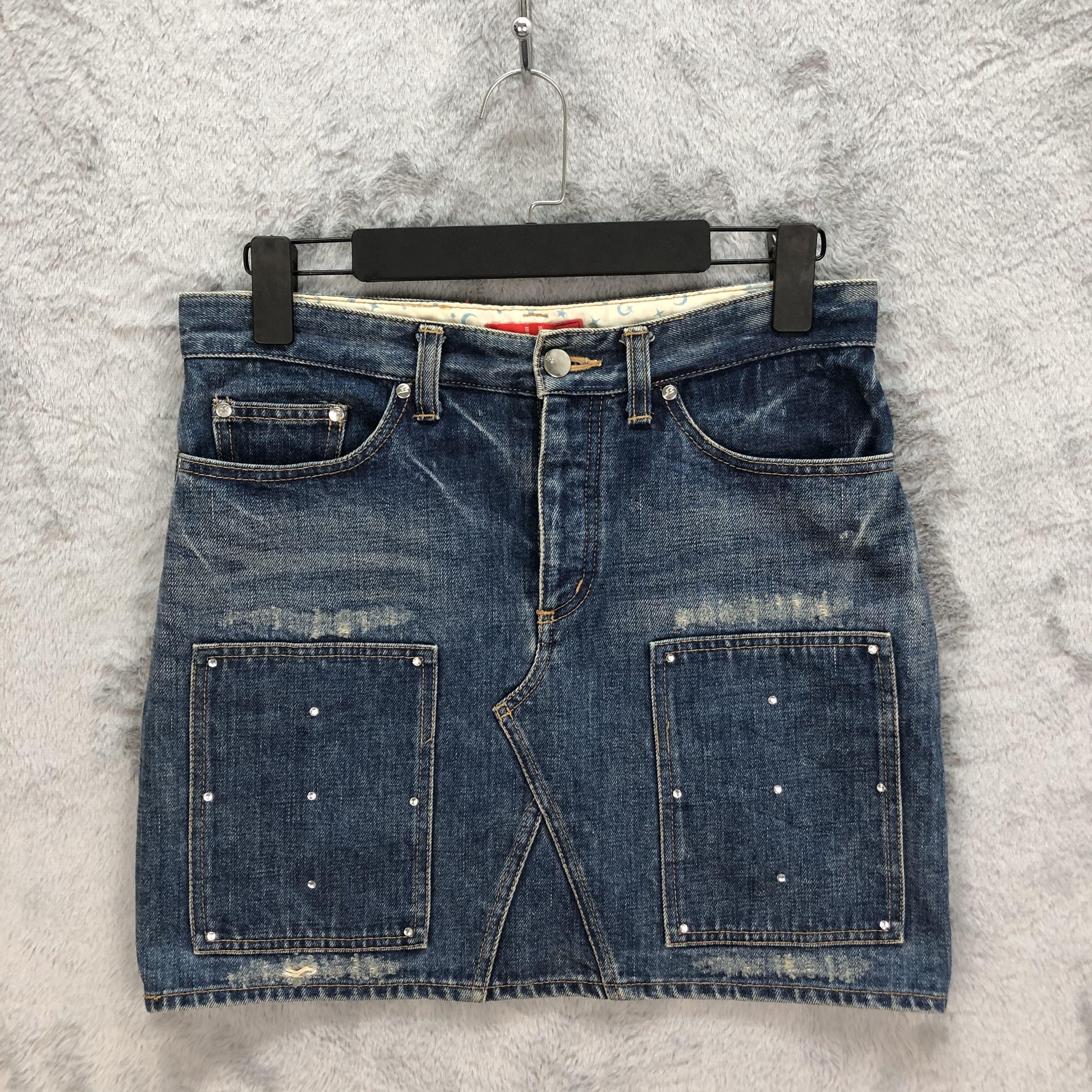 Other Designers Japanese Brand - X-GIRL MADE IN JAPAN DENIM MINI SKIRT  #5084-40 | jparchives | REVERSIBLE