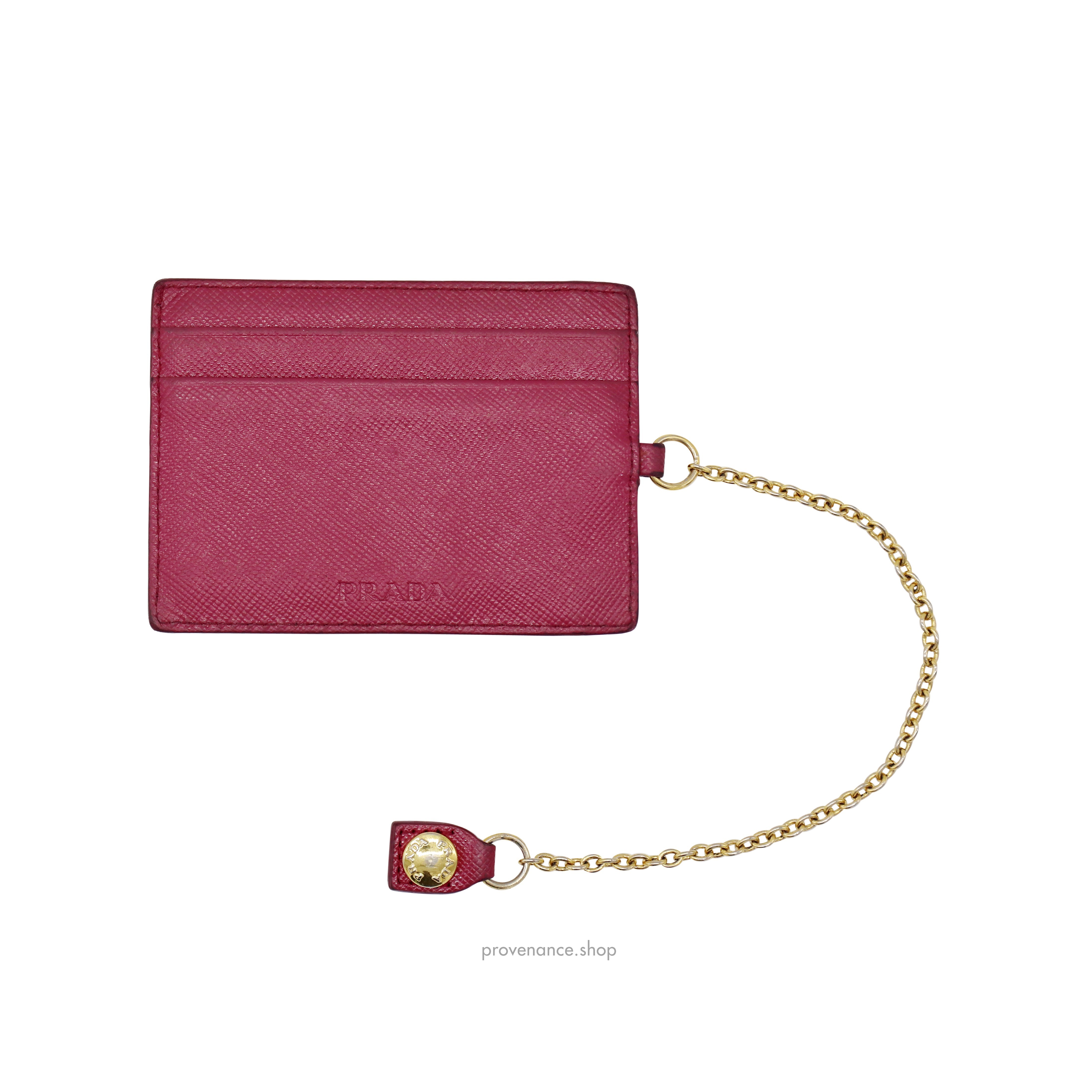 Prada Cardholder Wallet - Fuchsia Saffiano Leather - 1