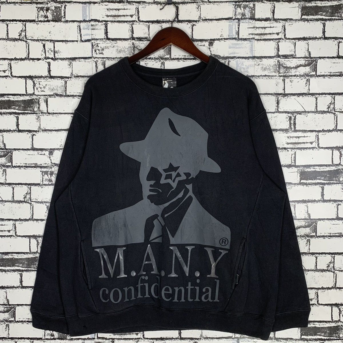 Vintage - Many Confidential Fashion Apparel Word Sweatshirt Hoodie - 1