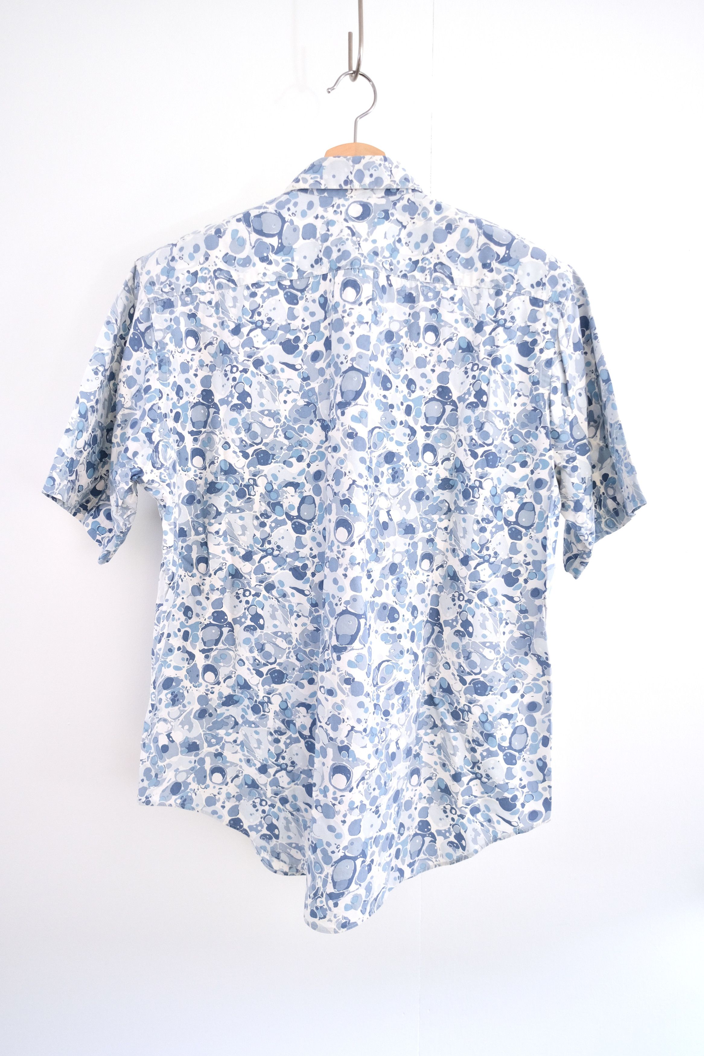 1990s Cotton 墨流し (suminagashi) Print Shirt - 10