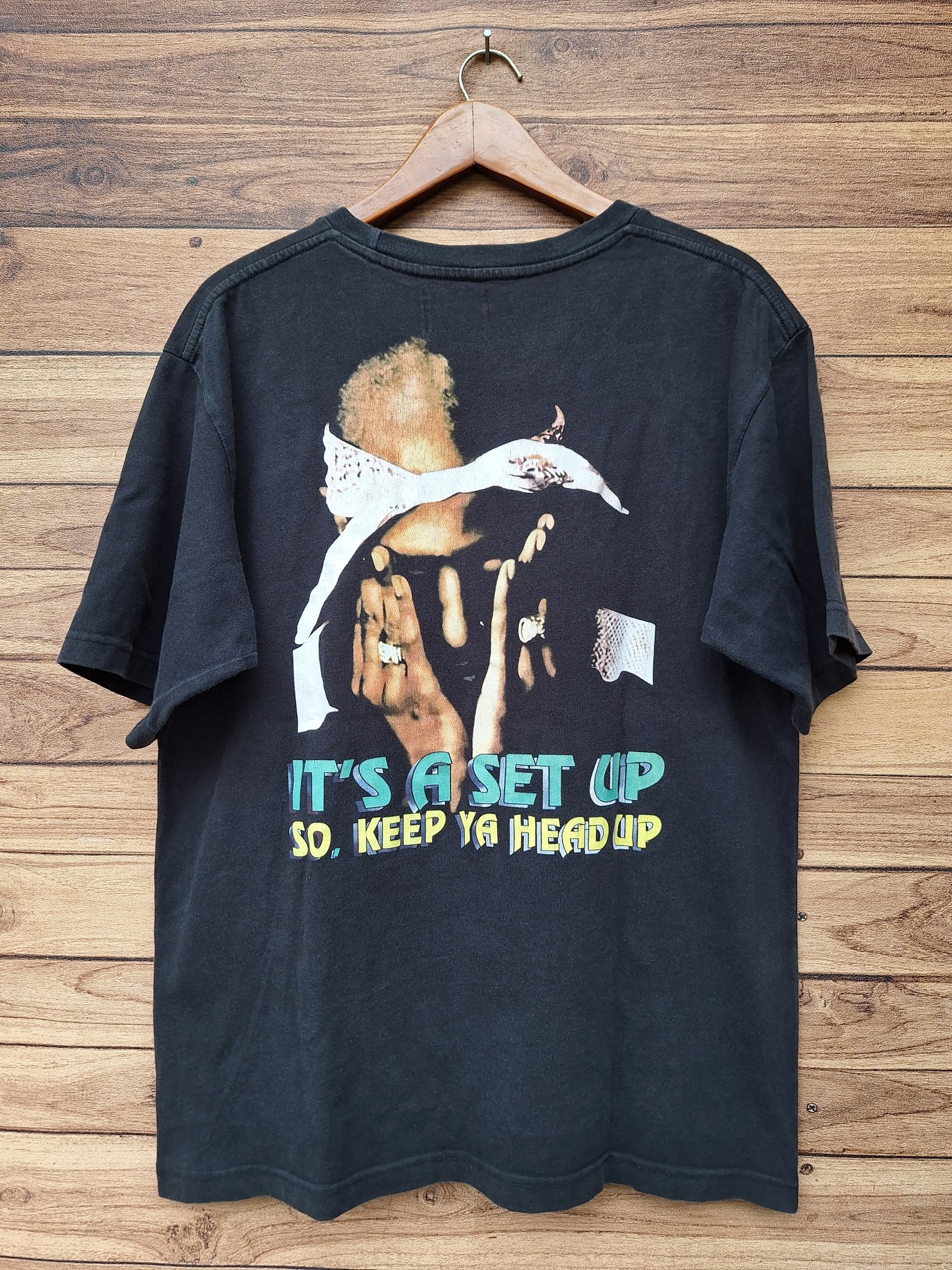 vintage 90s 2pac tupac raptee tshirt not ice cube eminem snoop dogg dr dree rock tee - 2