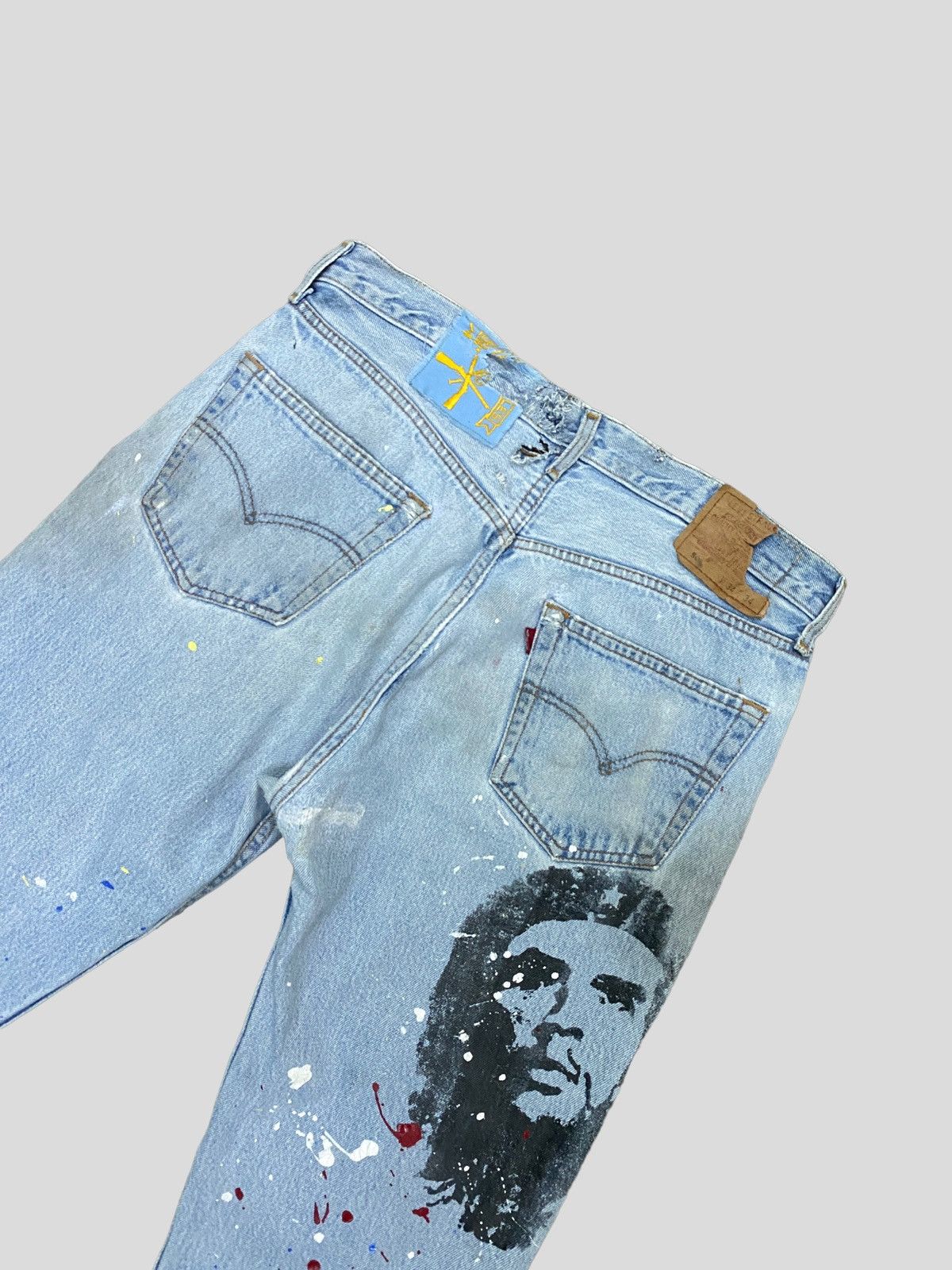 VINTAGE 90s Levi's 501 DISTRESSED CUSTOM CHE QUEVARA DENIM - 7