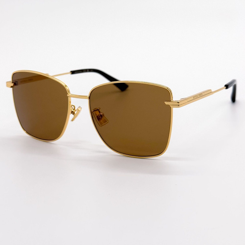 NEW BOTTEGA VENETA SUNGLASSES BV1237S 002 WOMEN GOLD EYEWEAR - 1