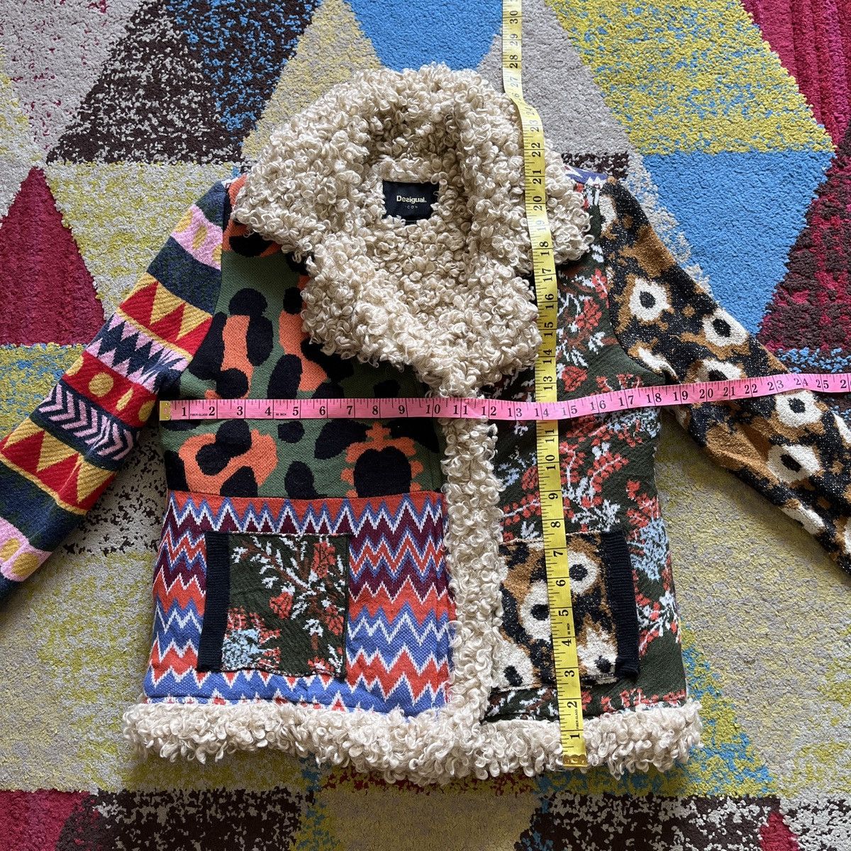Designer - Italian Desigual Wool Knitwear Sweater Icon Patches - 4