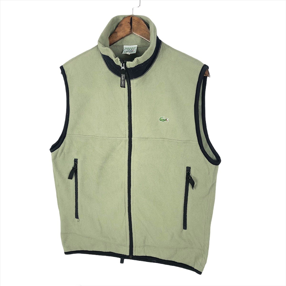 Vintage Lacoste Sport Fleece Zip Up Vest Jacket - 5