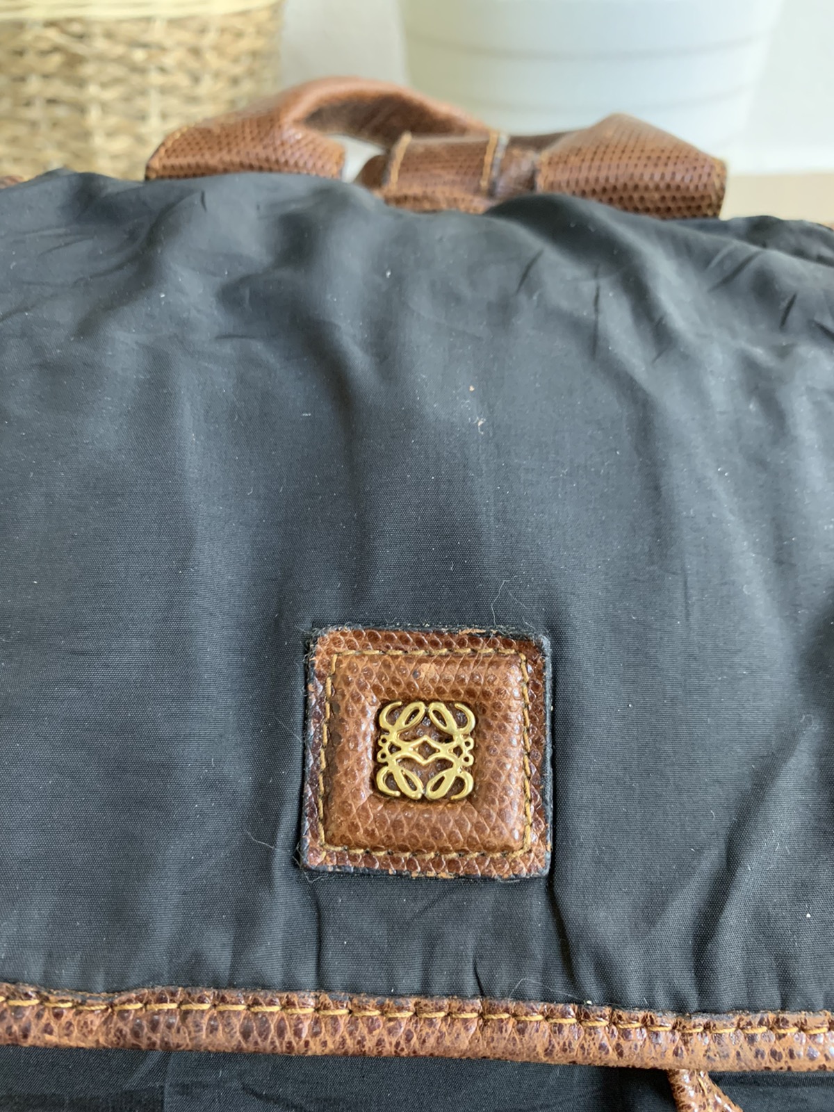 Vintage - Vintage loewe black nylon backpack - 4