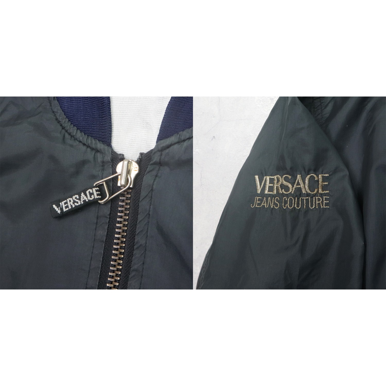 Vintage 90s VERSACE JEANS COUTURE Big Logo Bomber Windbreaker Jacket Made In Italy - 4