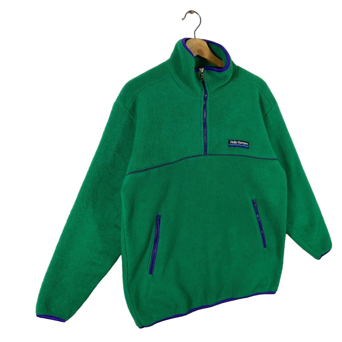 Vintage 90s Helly Hansen Fleece M Size Green Colour - 3