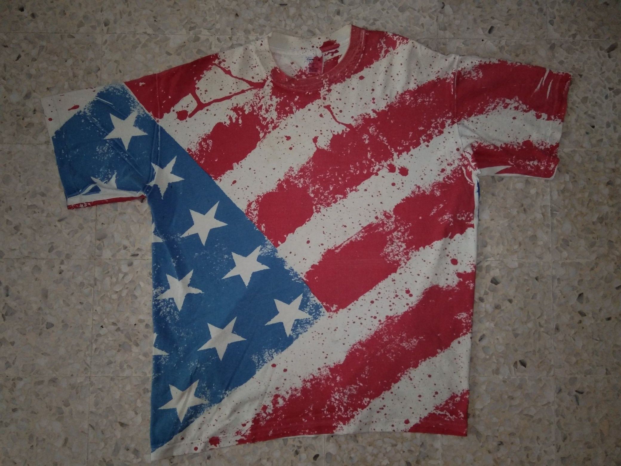 Vintage - VTG 80s 90s Made In USA American Flag Fullprint AOP - 1