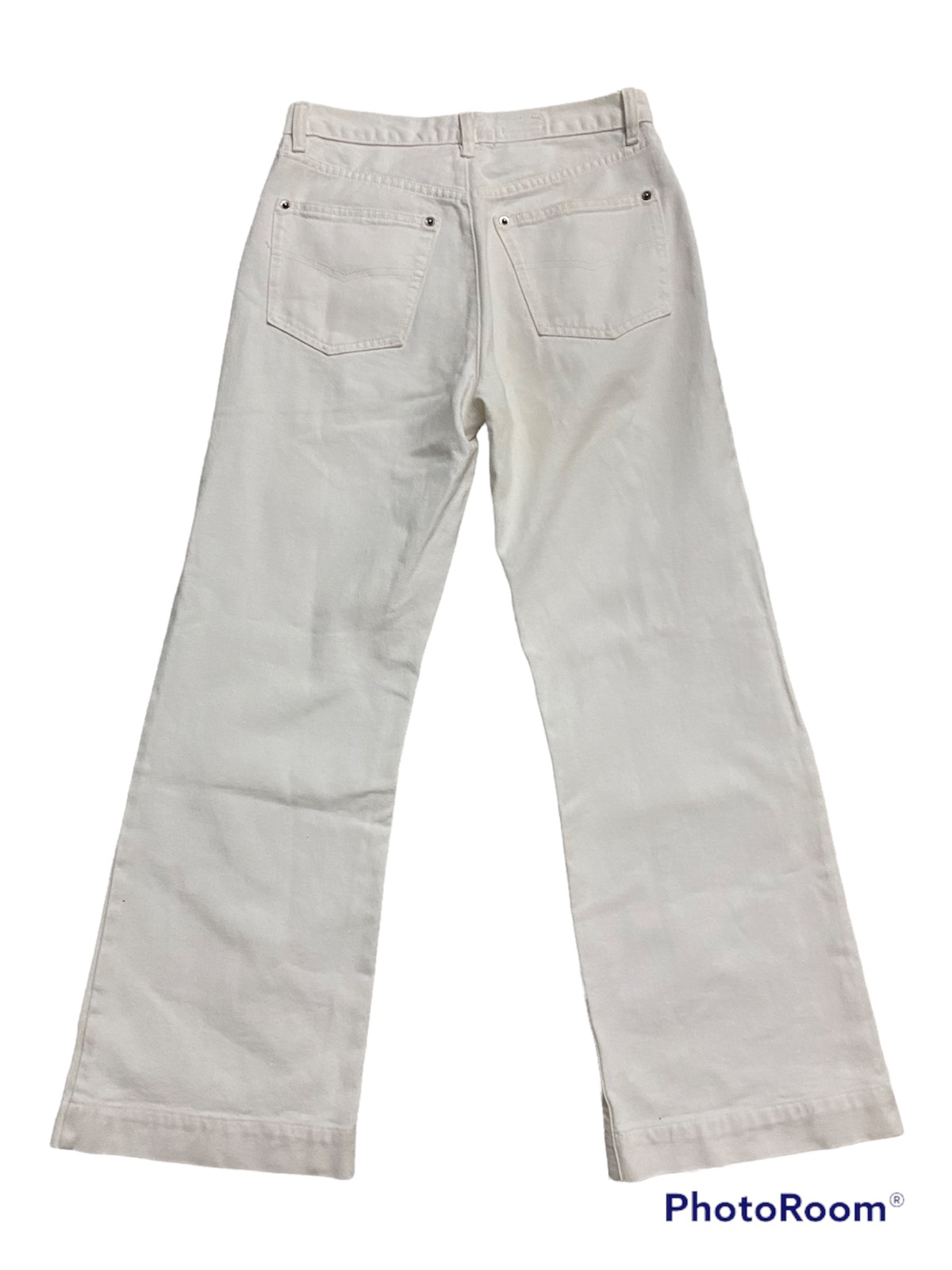 Vintage Dries Van Noten Flare White Denim Jeans - 2