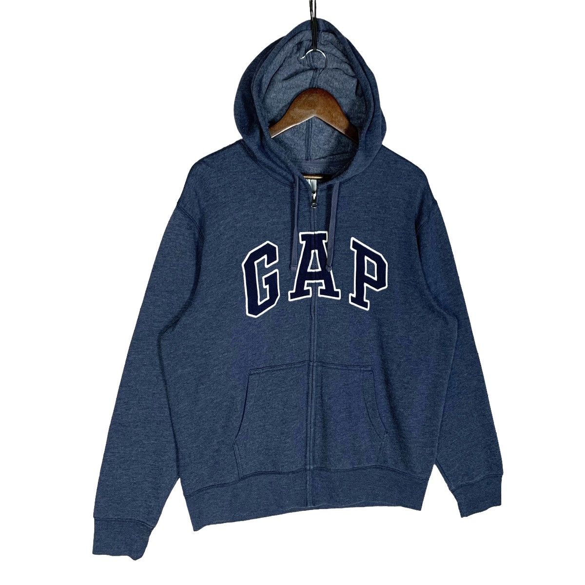 Vintage Gap Big Logo Zip Up Hoodie Size L - 3