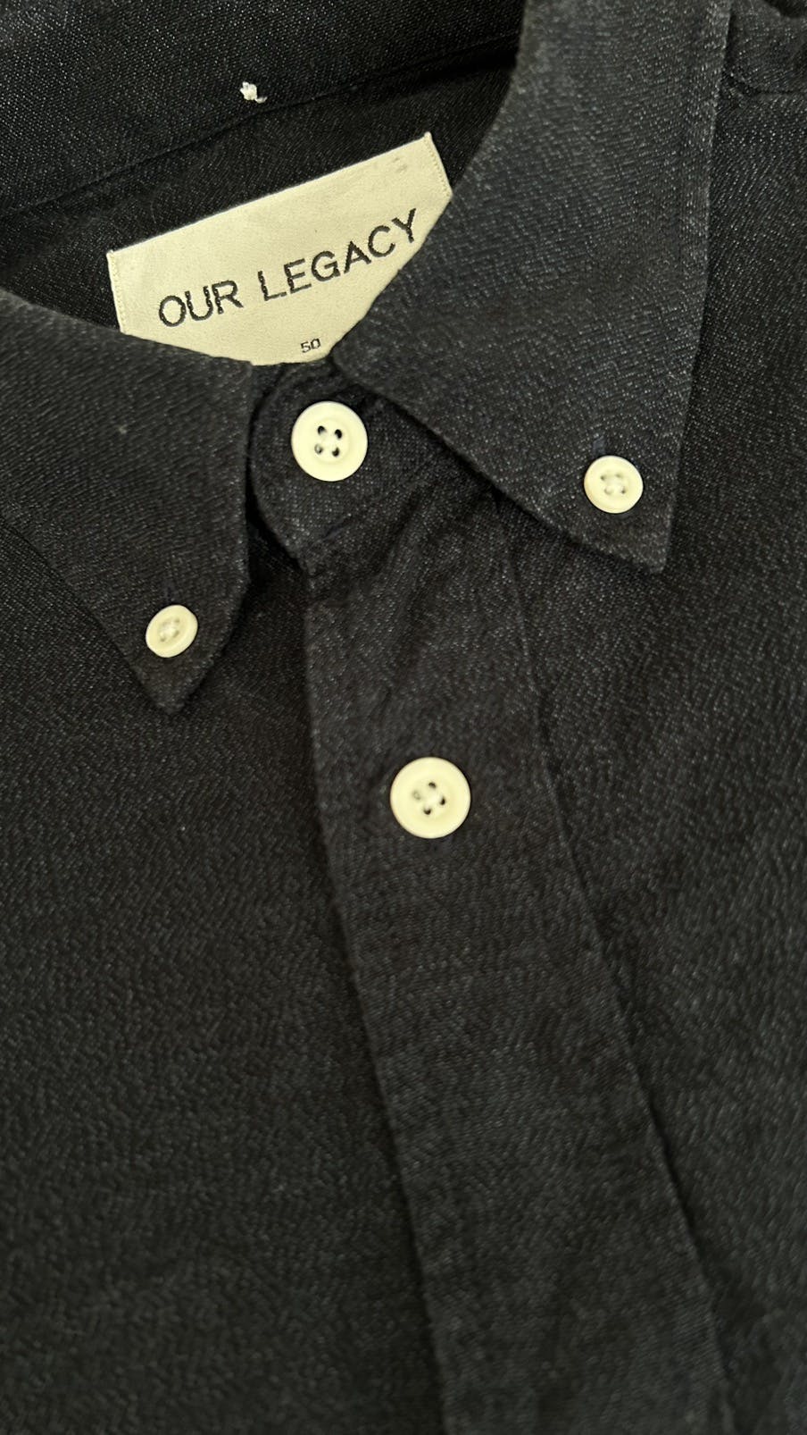 new and never worn . navy black button up shirt . large - 5