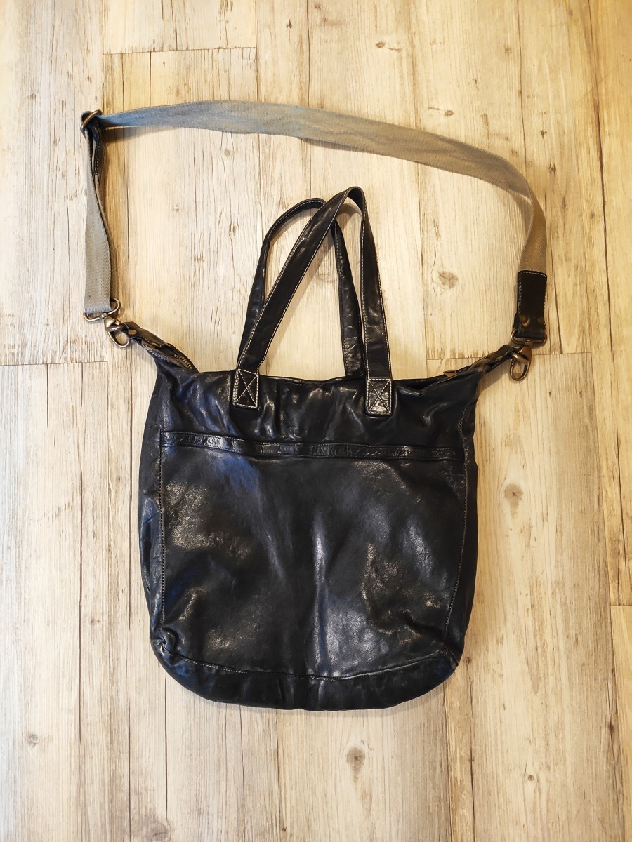 Giorgio Brato - Big washed leather crossbody bag.Like Guidi or Marsell - 3