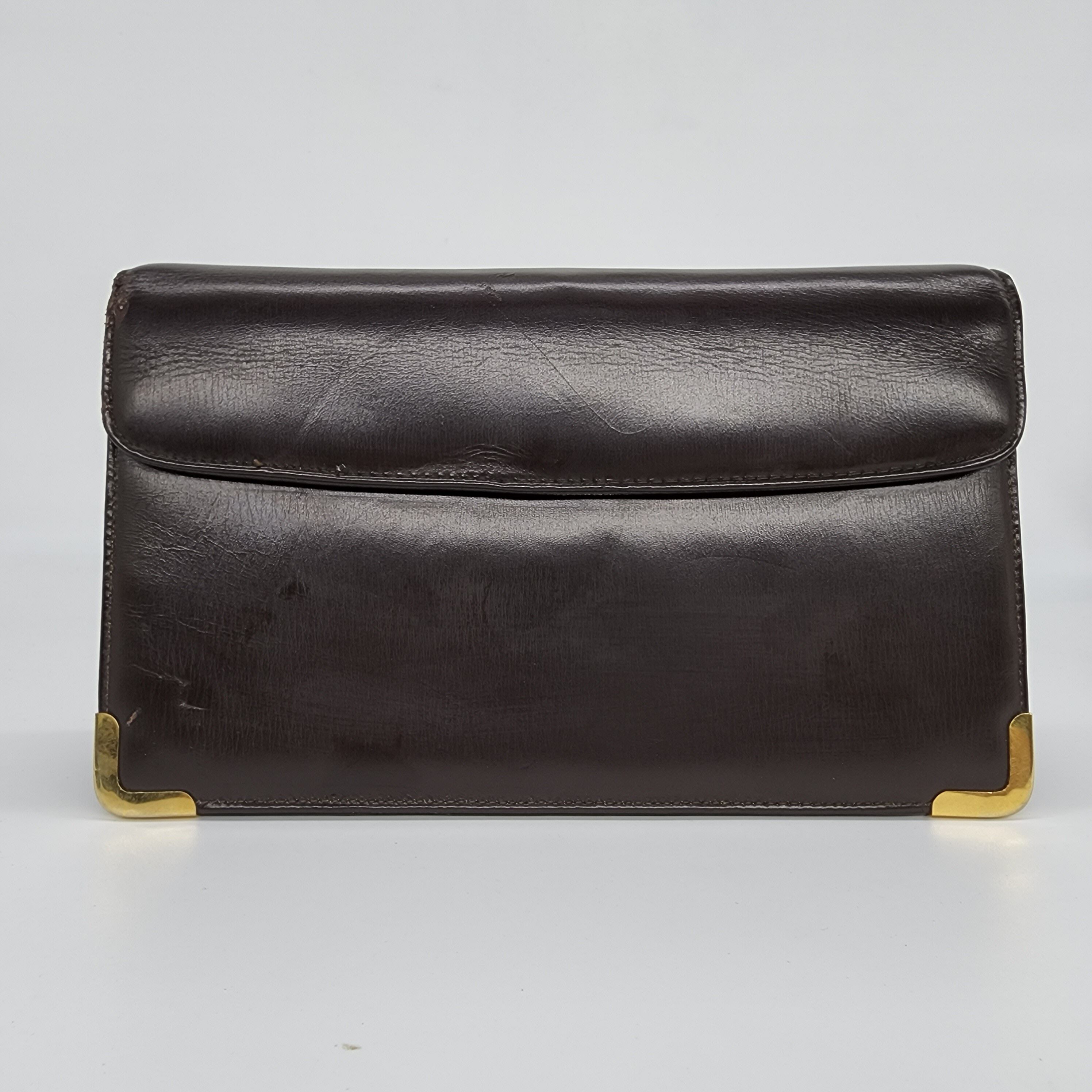 Dior - Brown Leather w/ Oblique Detail Shoulder Bag - 3