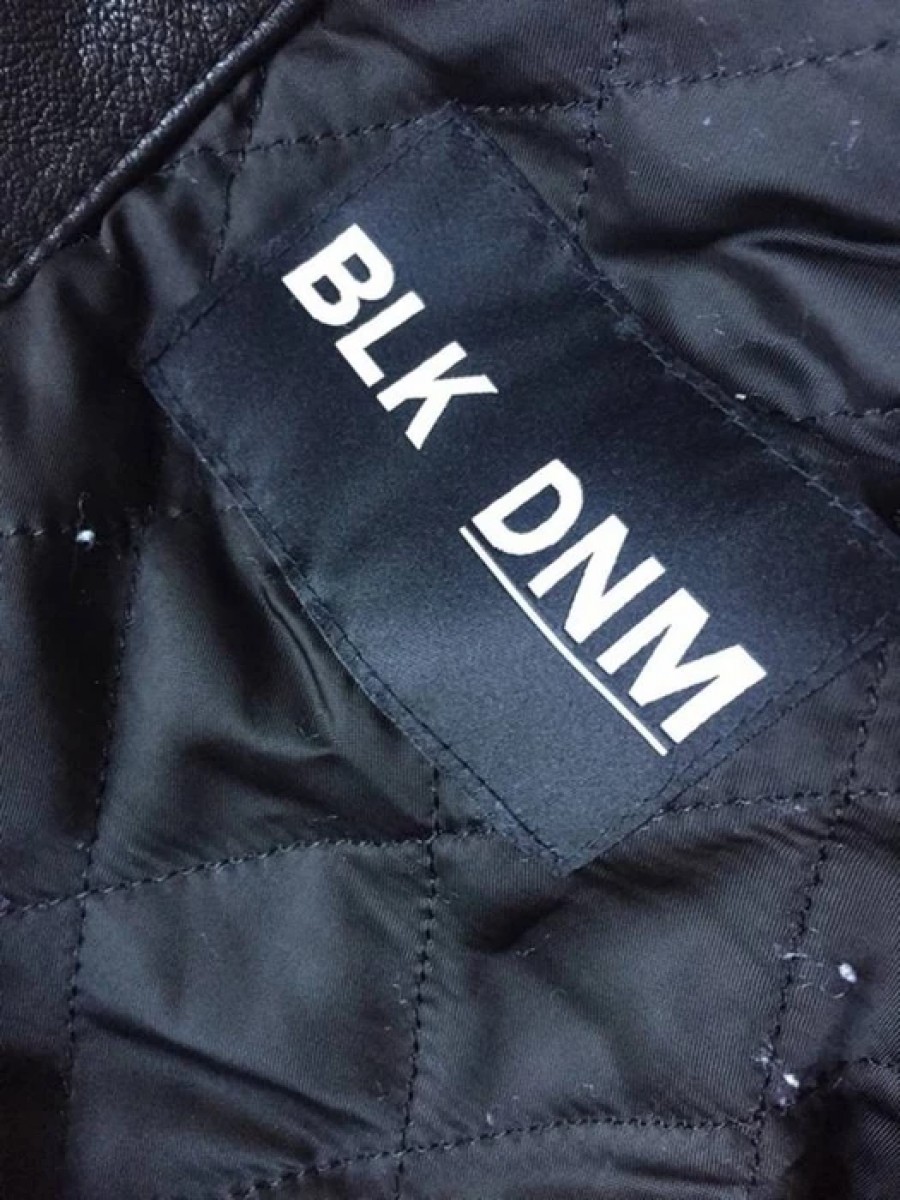 Blk Dnm - Real Black Leather Perfecto Biker Motocycle Jacket - 4