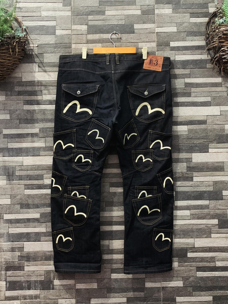 Evisu Multipocket Raw Black Denim - 1