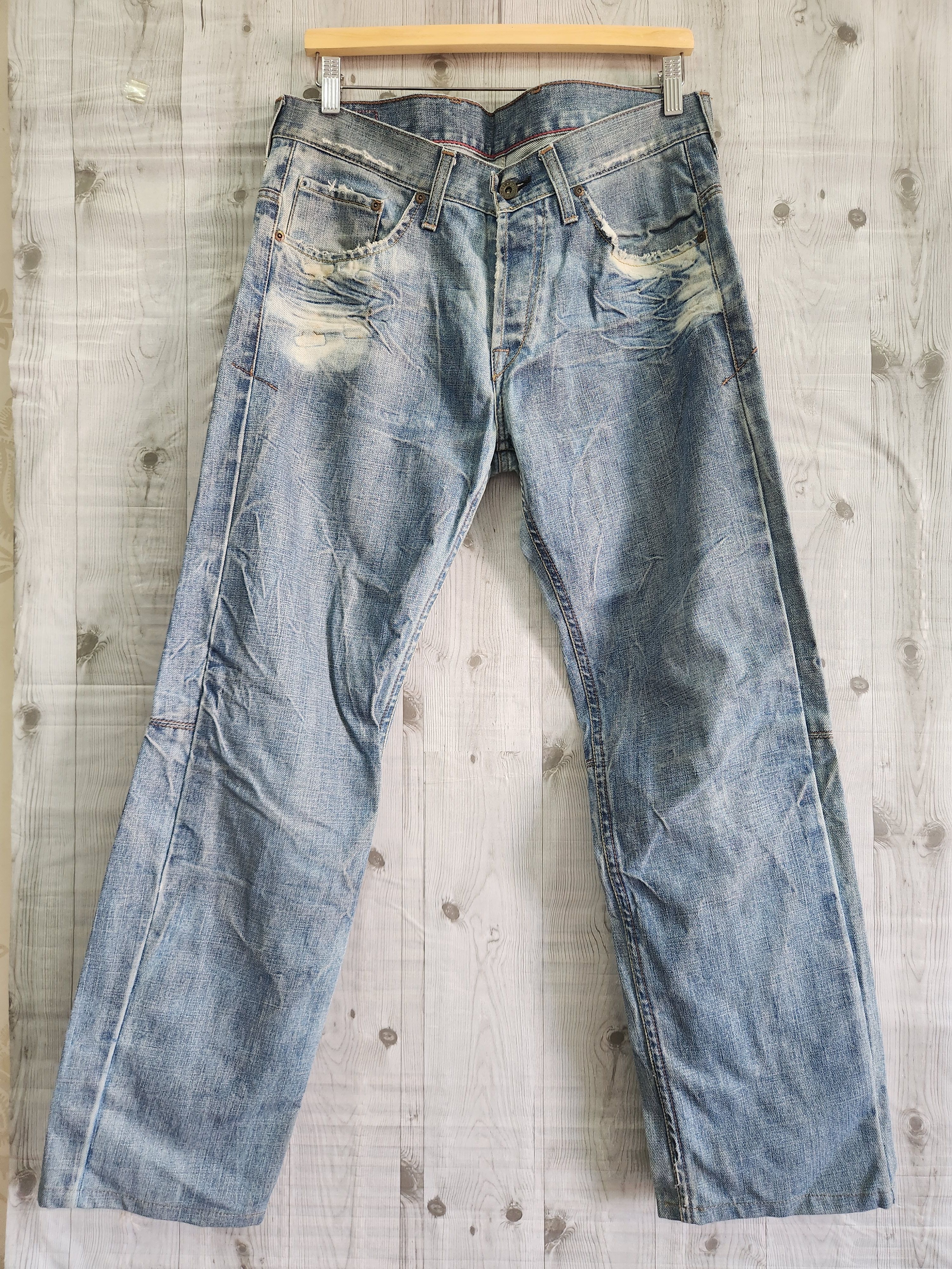 Italy Designer Casucci Distressed Denim Made In Italy - 1