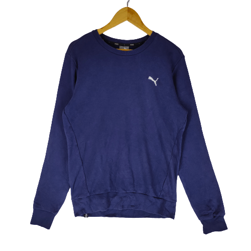 PUMA M Size Embroidery Logo Crewneck Pullover Sweatshirt - 1