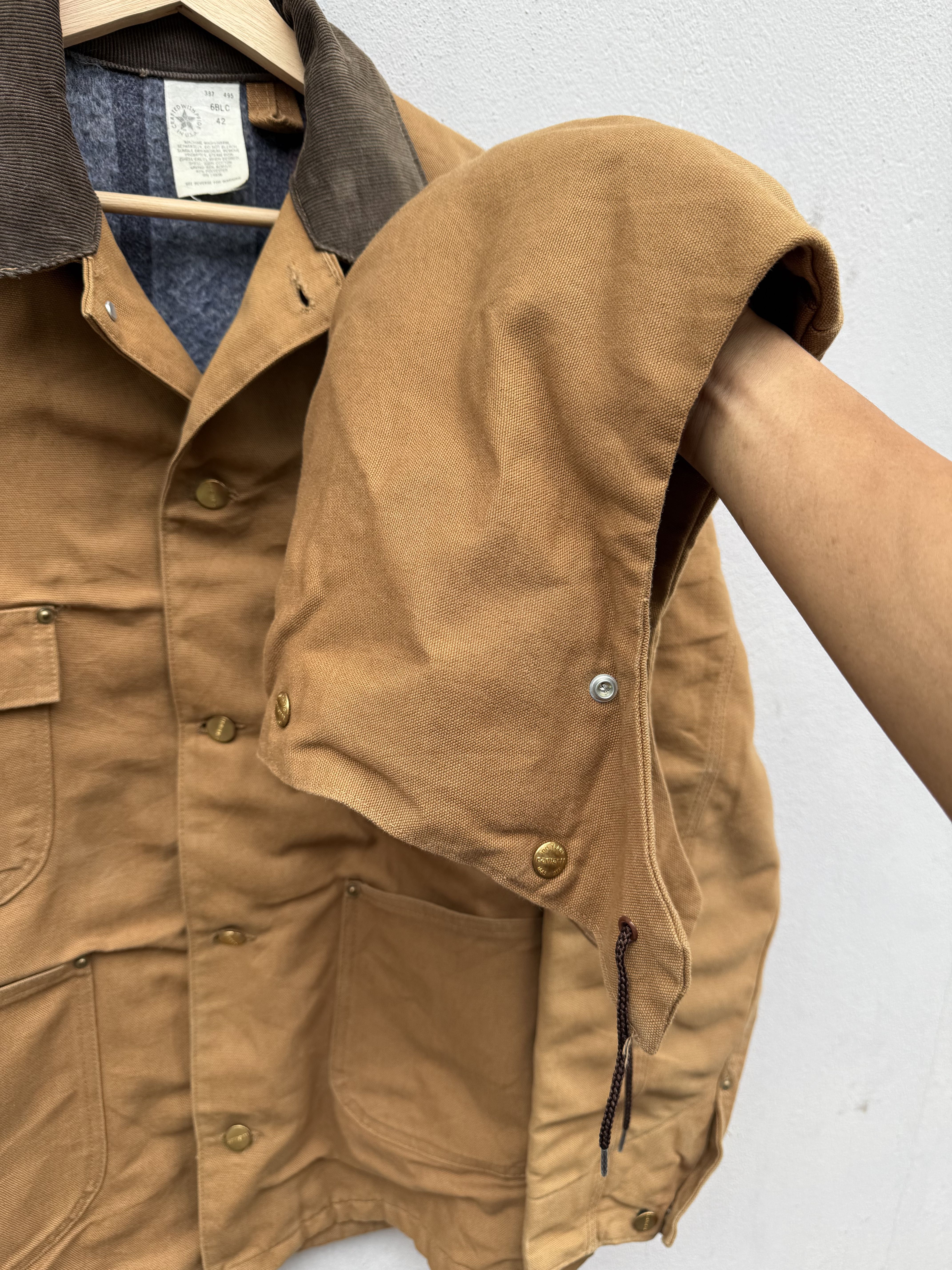 ジャケット・アウター '89 Carhartt 100th anniversary chorecoat Vintage Carhartt 100 Years 1989 Canvas Jacket Mens 50