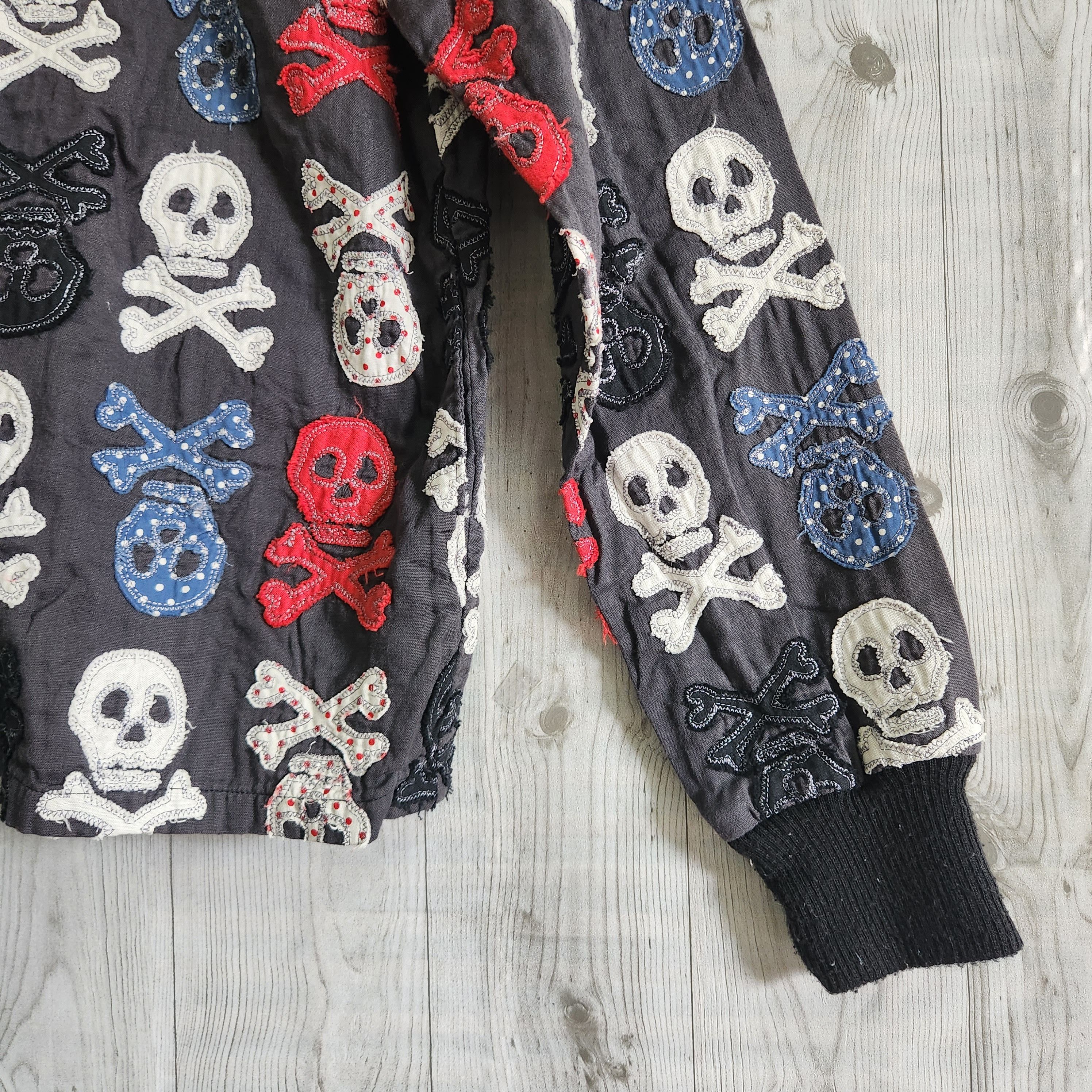 Archival Clothing - Horror Skulls Full Patches Sweater Full Zipped Japan - 5
