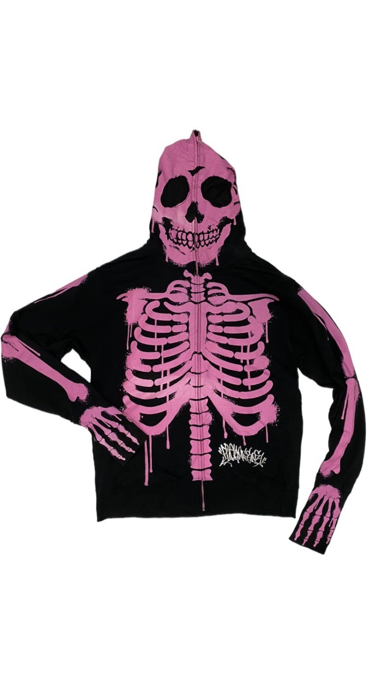 Japanese Brand - Holloween Dead Serious Skeleton Freaky Massive Hoodie