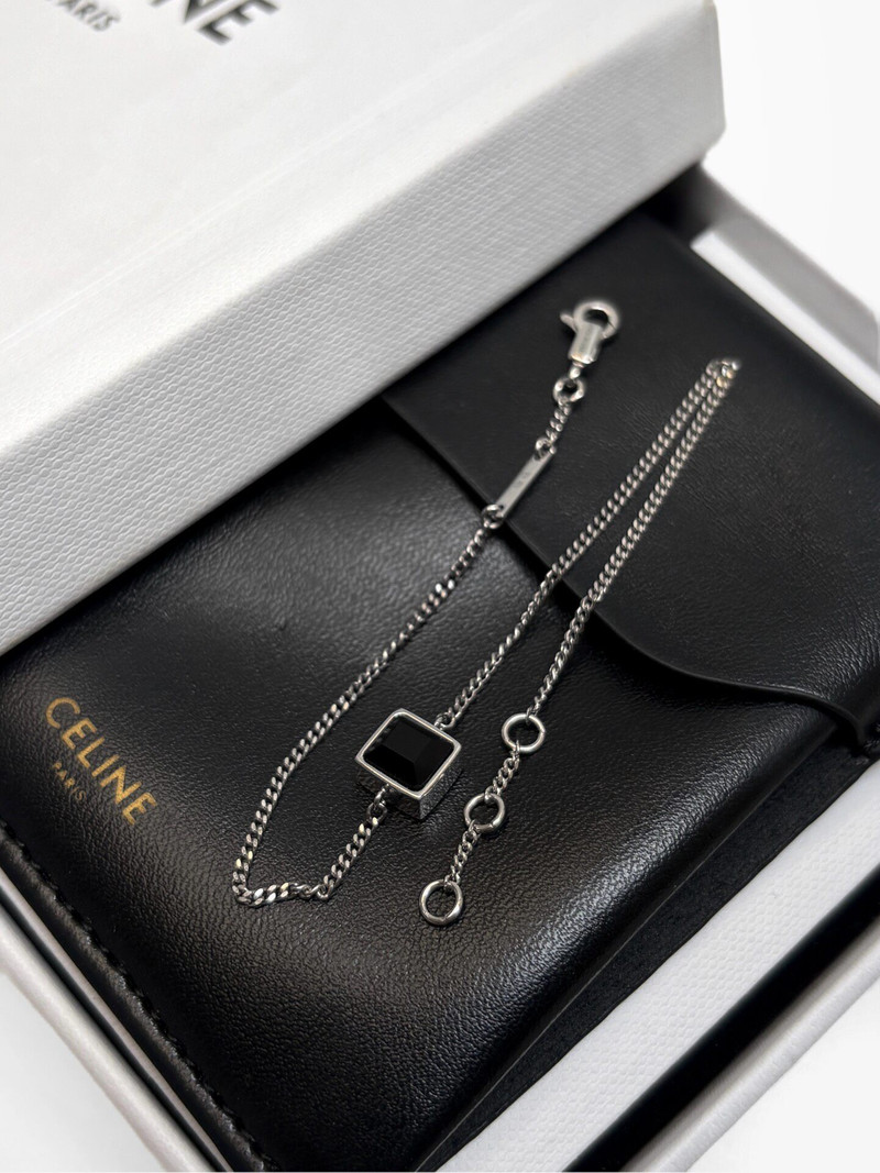 Celine SS20 Black Onyx 925 Silver Bracelet by Hedi Slimane - 1