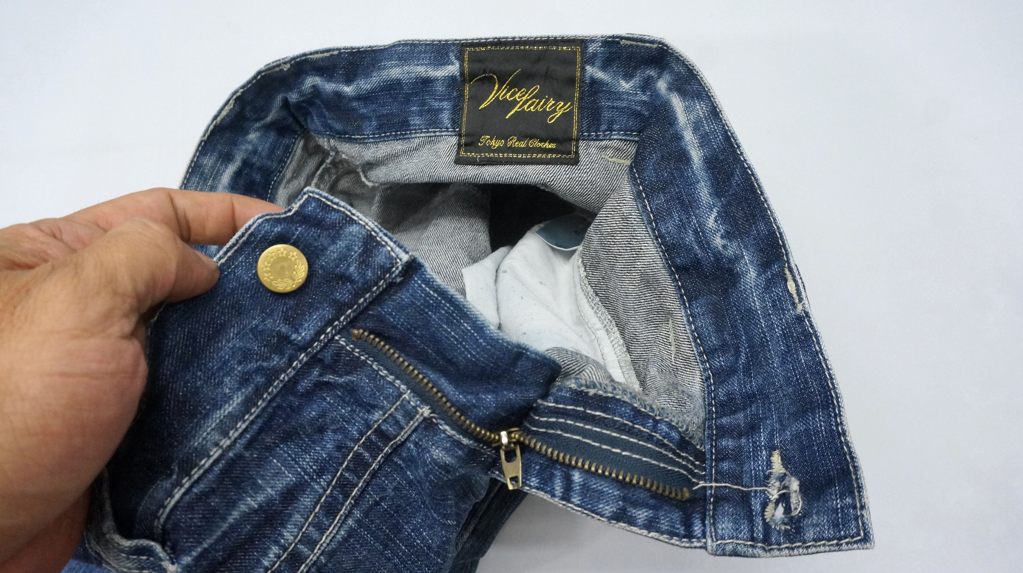 VTG FLARE 🔥 VICE FAIRY Vintage Punk Distressed Jeans - 4