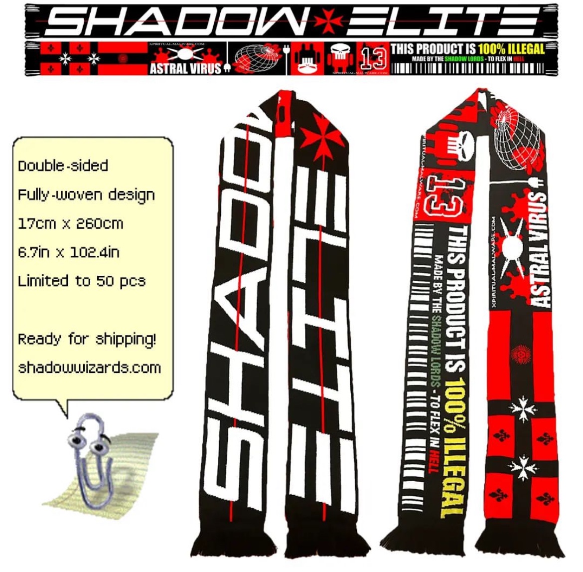 Shadow Wizard Money Gang x 3rd World Elite Astral Virus Scarf - 2