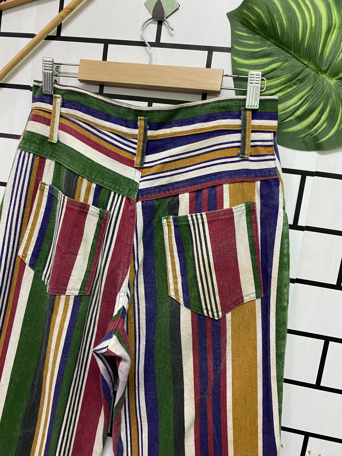 Vintage Striped Multicolour Baggy Pants - 13