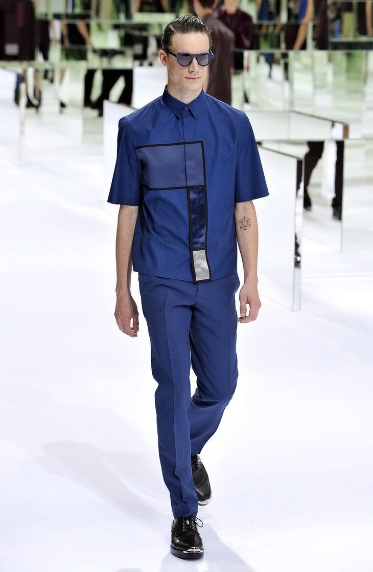SS14 Dior Homme Kris Van Assche Haute Patchwork Shirt - 2