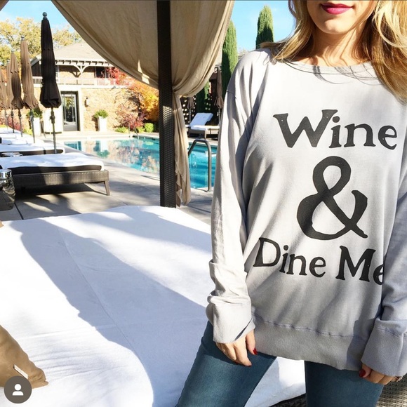 Royal Rabbit “Wine & Dine Me” Oversized French Terry Crewneck Sweatshirt - 2