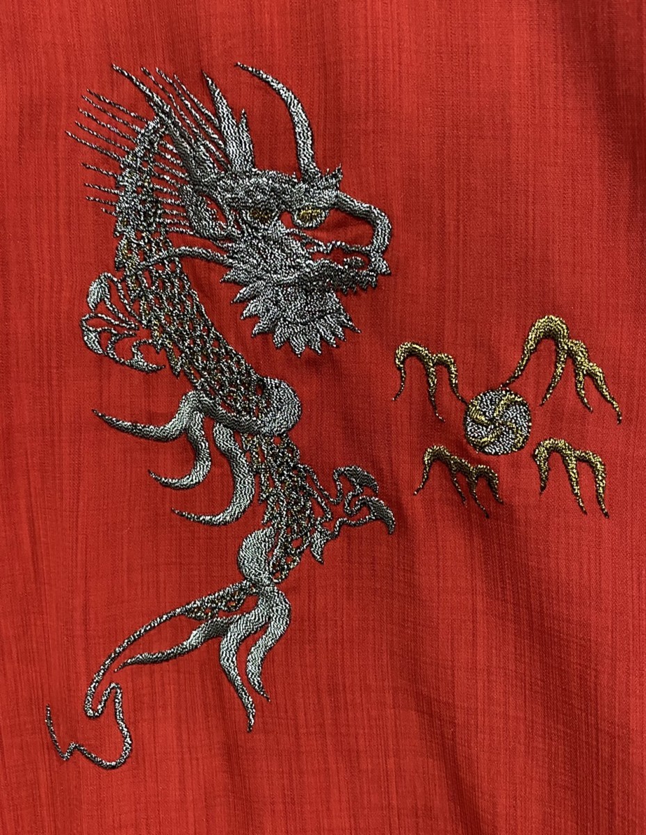 Japanese Brand - Modern Kimono Cardigan Embroidery Dragon Logo - 3