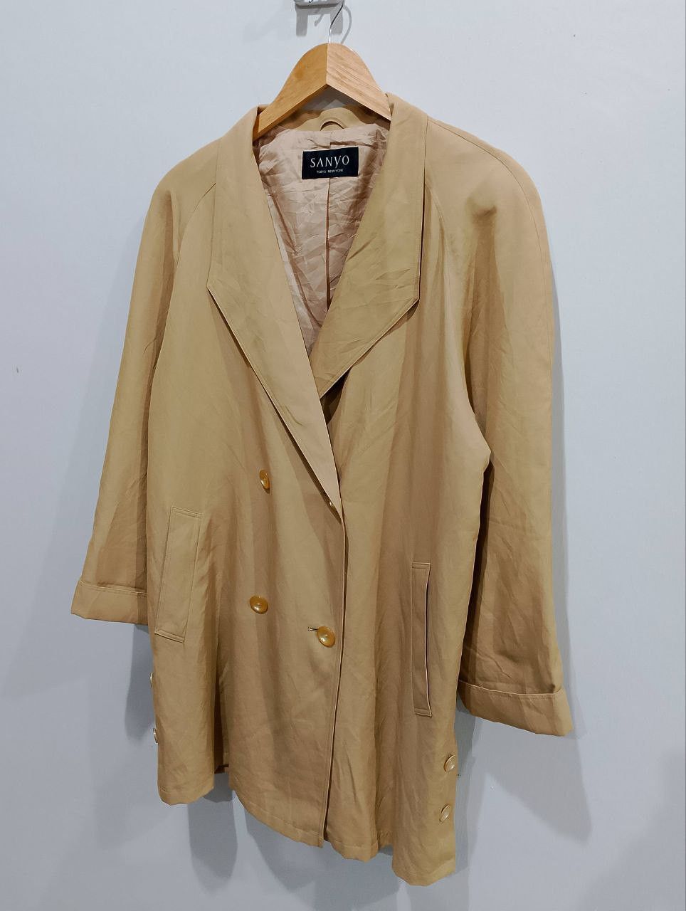 Archival Clothing - SANYO Tokyo New York Double Breasted Trench Coat - 4