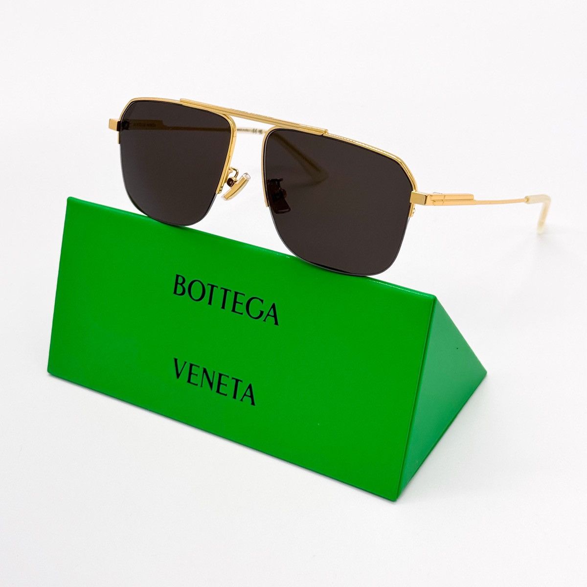 NEW BOTTEGA VENETA BV1149S 007 GOLD GREY UNISEX SUNGLASSES - 1