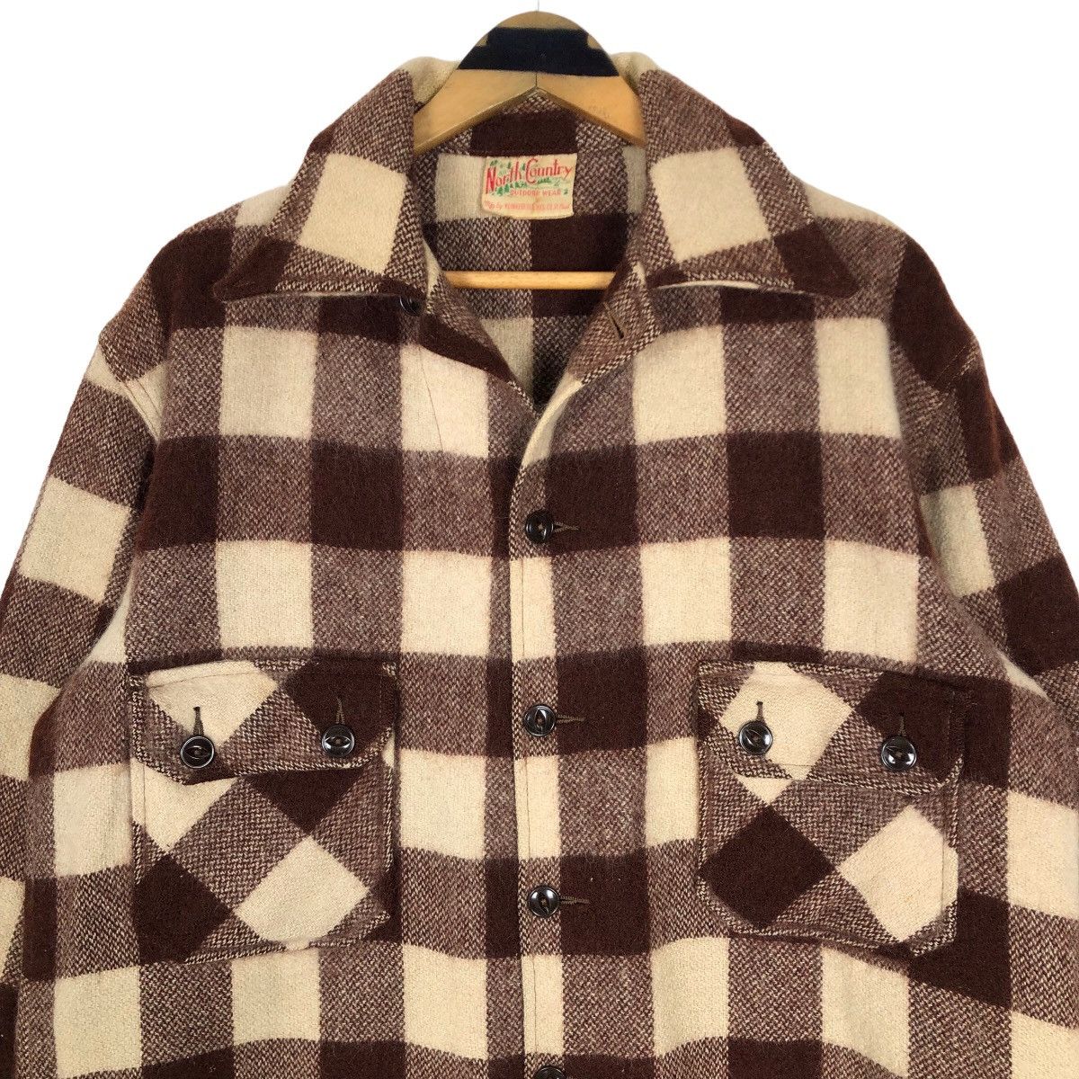 Vintage 90s North Country Wool Flannel Jacket Plaid - 5