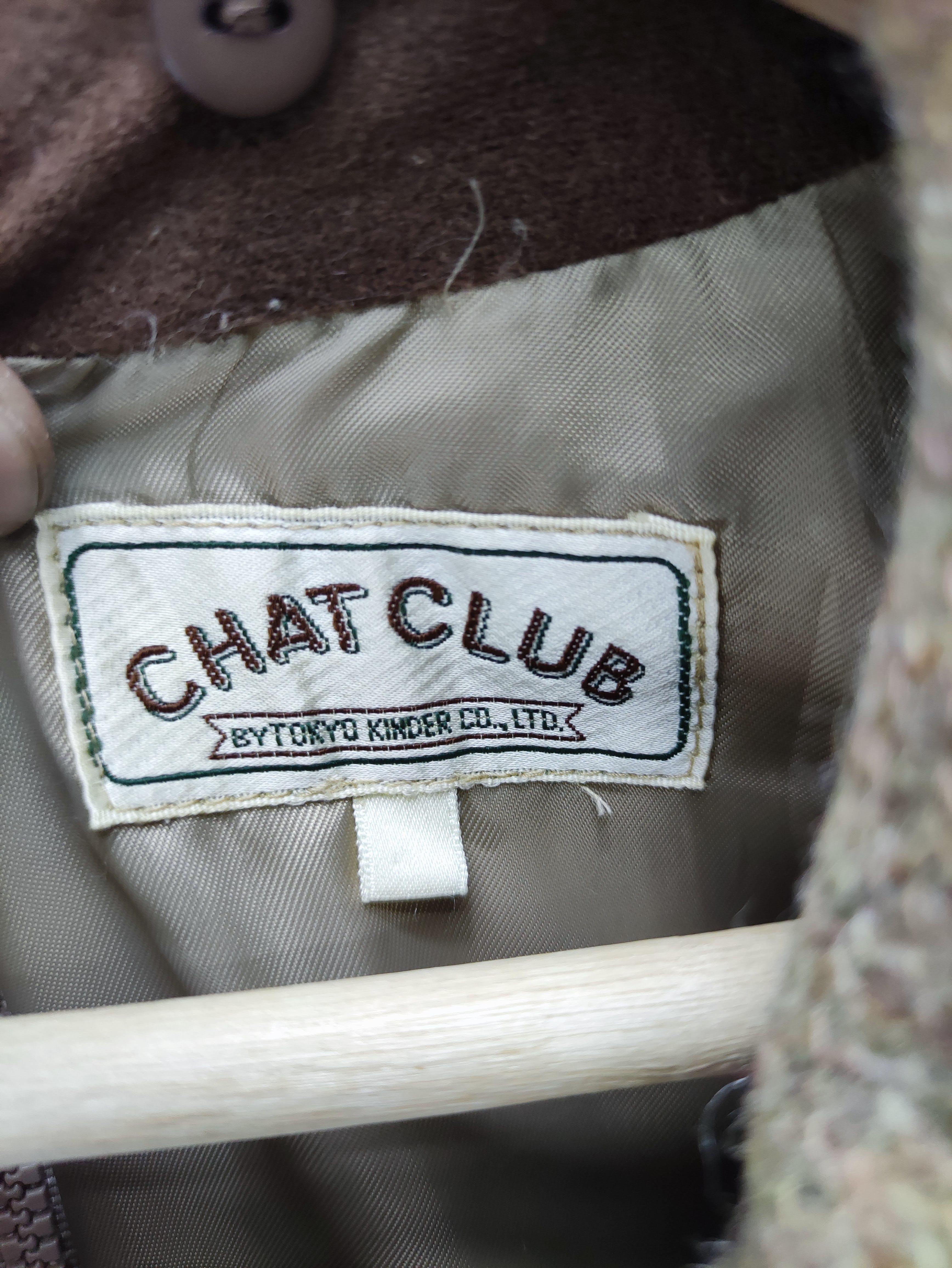 Vintage Wool Jacket Button Up Zipper By Chat Club - 2