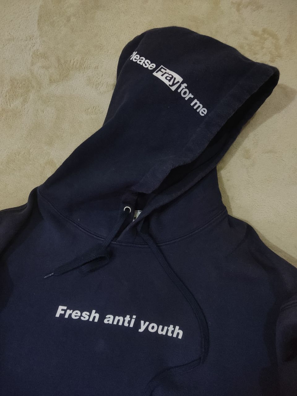 Japanese Brand - FRESH ANTI YOUTH 'Please Pray For Me' Sidetape Hoodie - 6