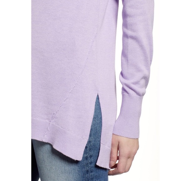 Caslon Lilac Zip Back Sweater - 4