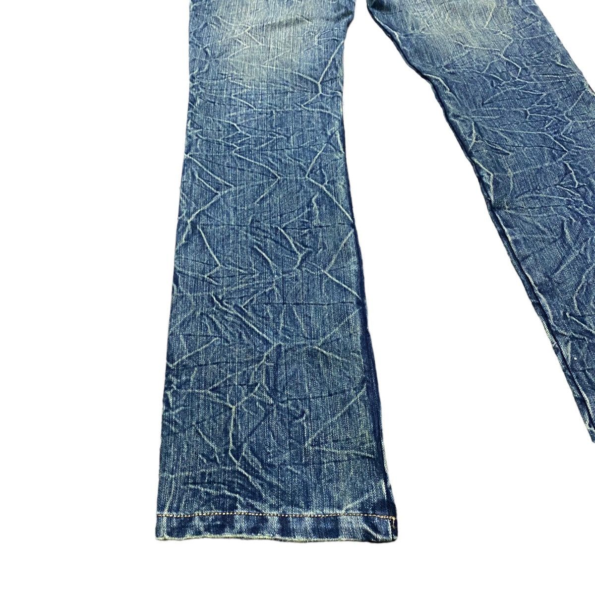 Distressed Denim - BEACH SOUND Gold Stitch Denim Flare Jeans - 14