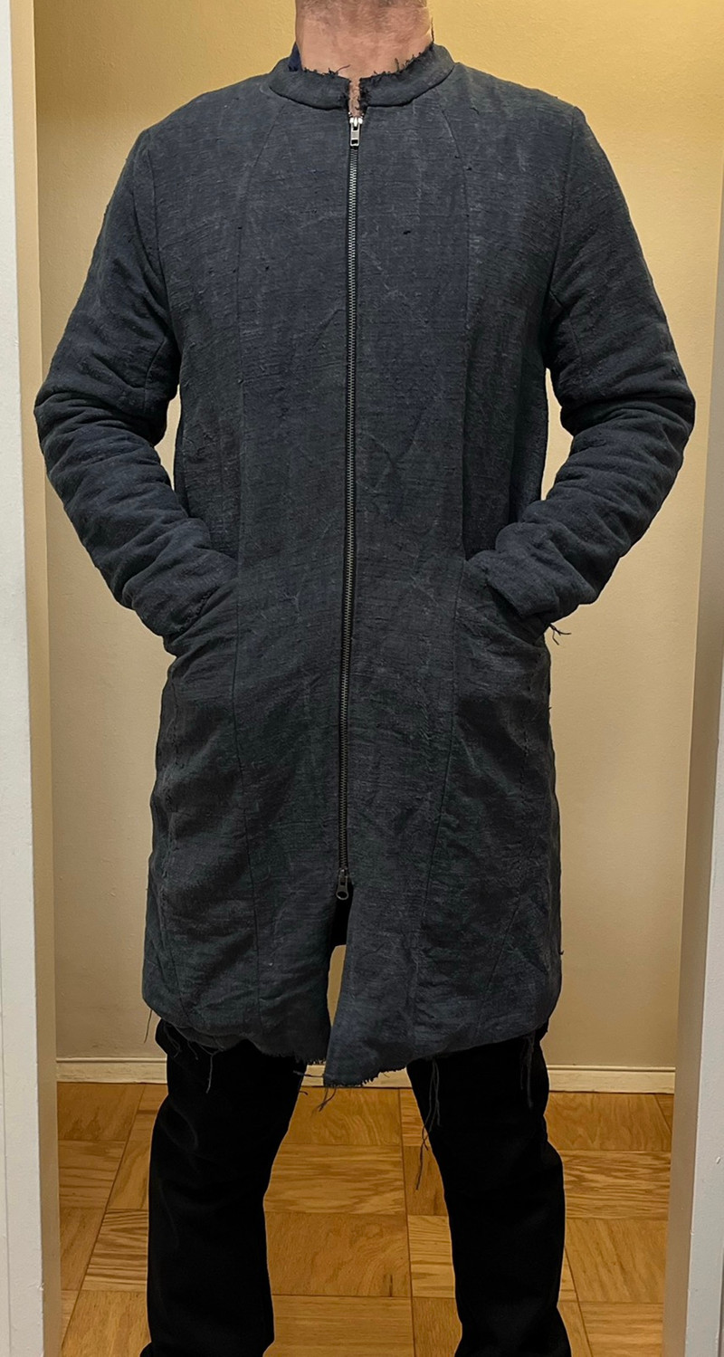 BNWT Distressed Vintage Linen 3/4 Padded Coat - 1
