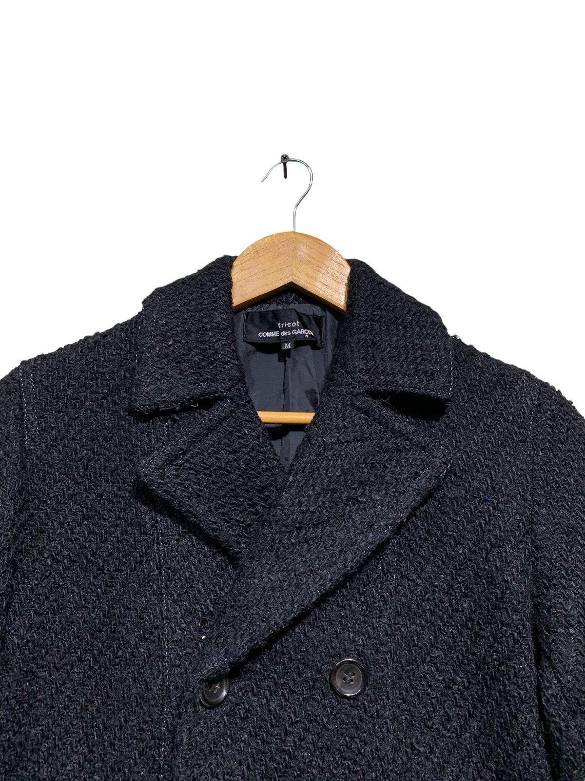 🔥TRICOT CdG WOOL CABLE KNIT DOUBLE BREAST JACKETS - 4