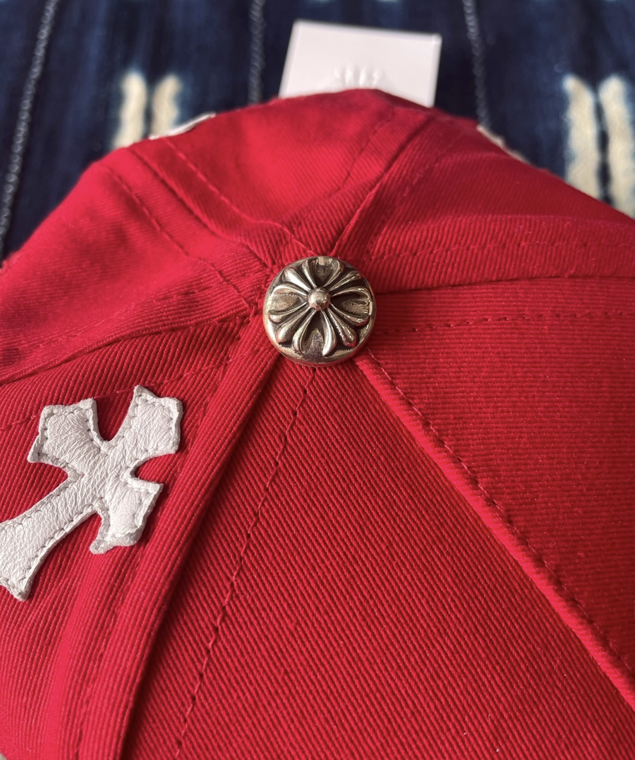 Chrome Hearts Red Cap with White Cross Patch - 7